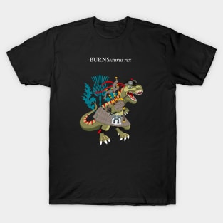 Clanosaurus Rex BURNSsaurus rex Plaid Burns Scotland Robbie Burns Family Tartan T-Shirt